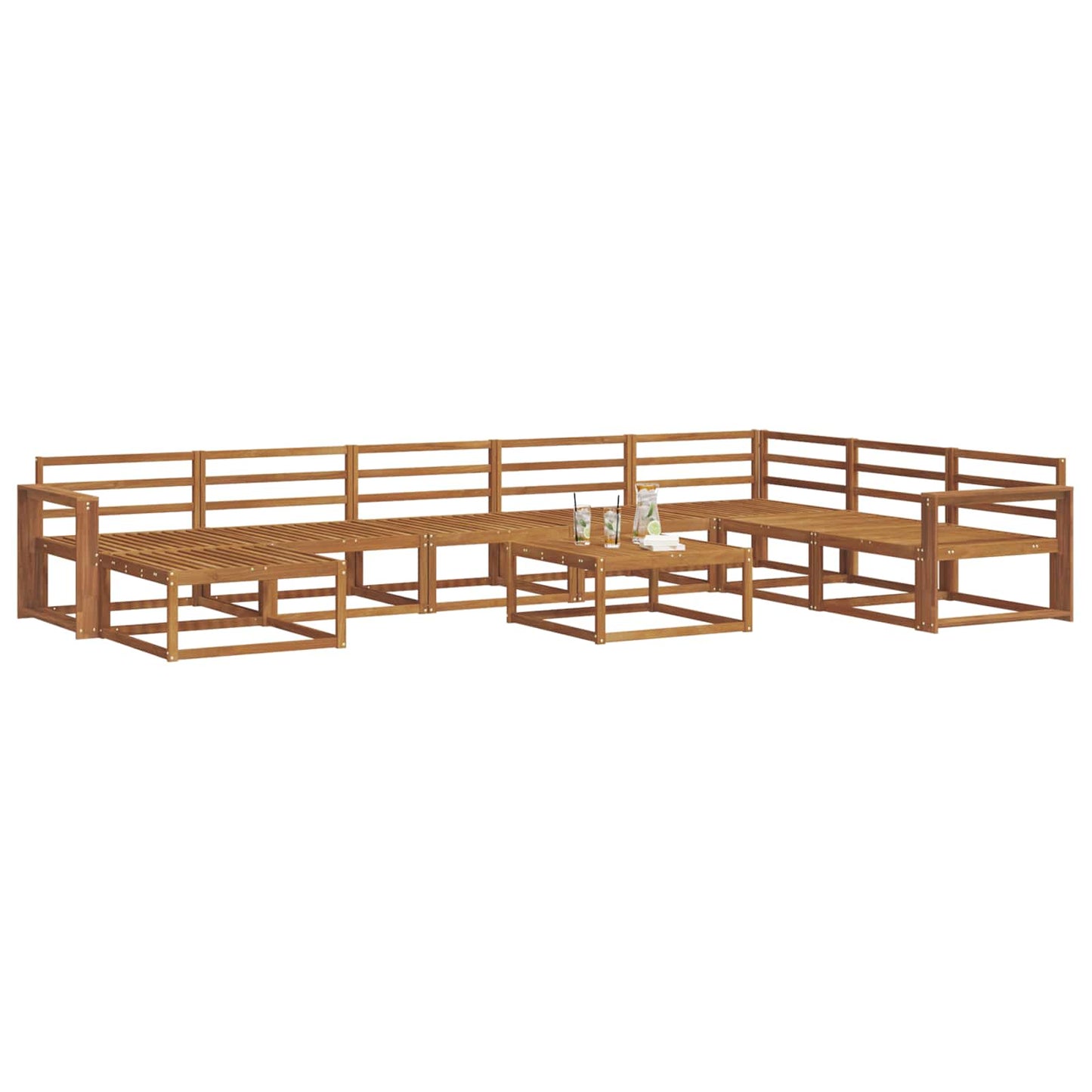Outdoor Sofa Set 9 pcs Natural Solid Acacia Wood