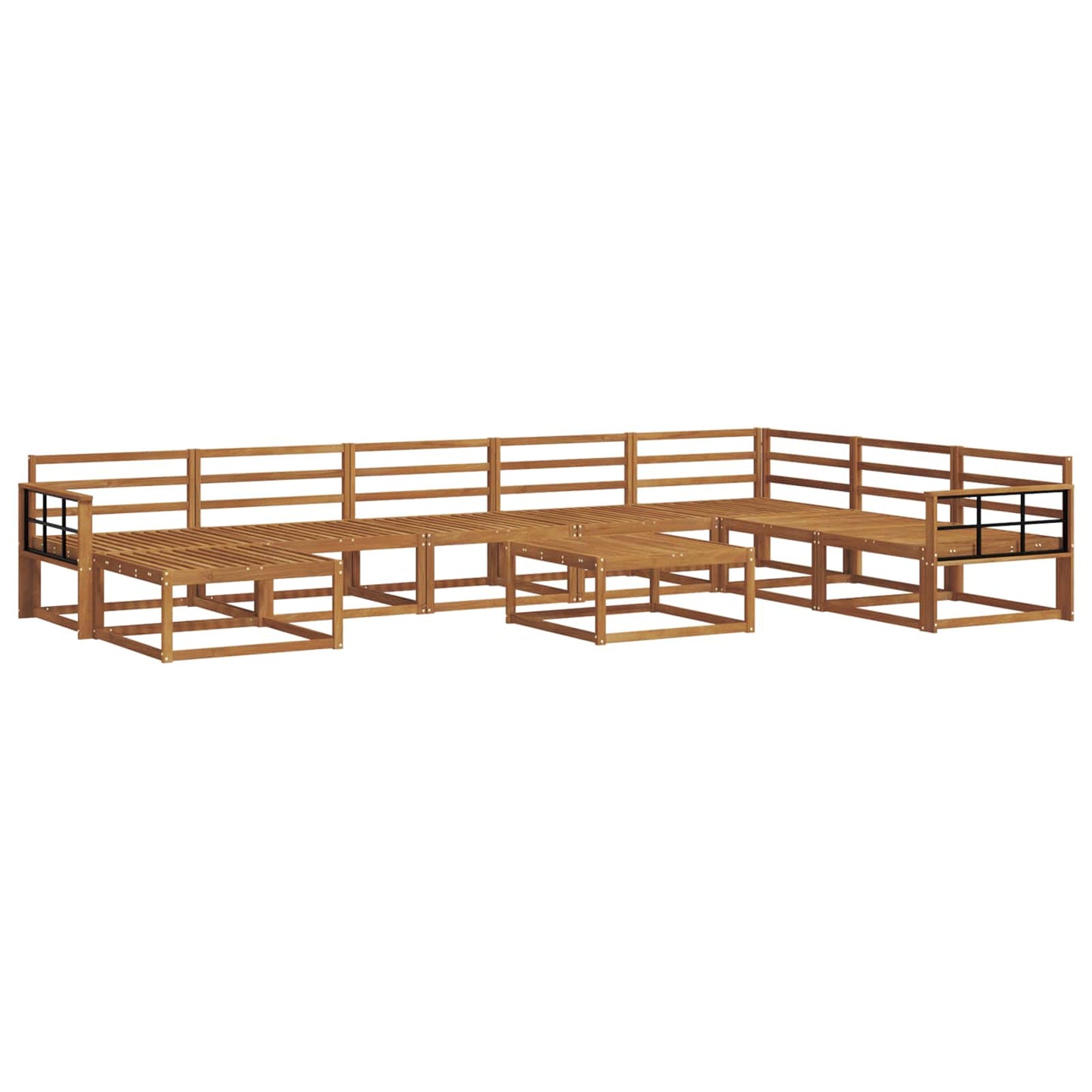 Outdoor Sofa Set 9 pcs Natural Solid Acacia Wood