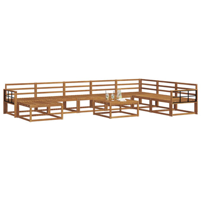 Outdoor Sofa Set 9 pcs Natural Solid Acacia Wood