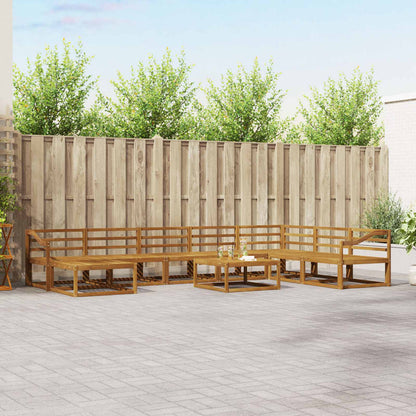 Outdoor Sofa Set 9 pcs Natural Solid Acacia Wood