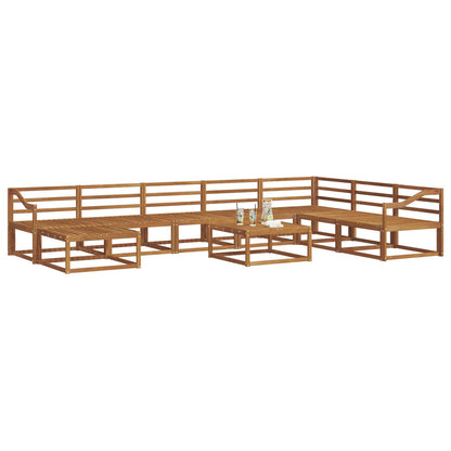 Outdoor Sofa Set 9 pcs Natural Solid Acacia Wood