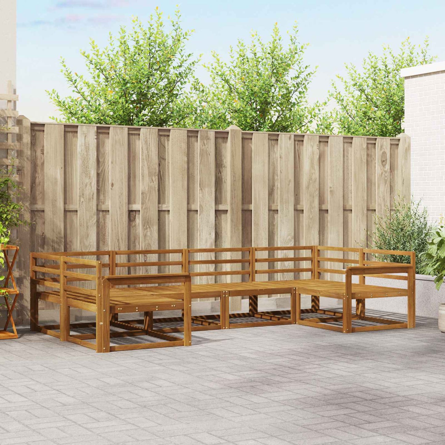 Outdoor Sofa Set 6 pcs Natural Solid Acacia Wood