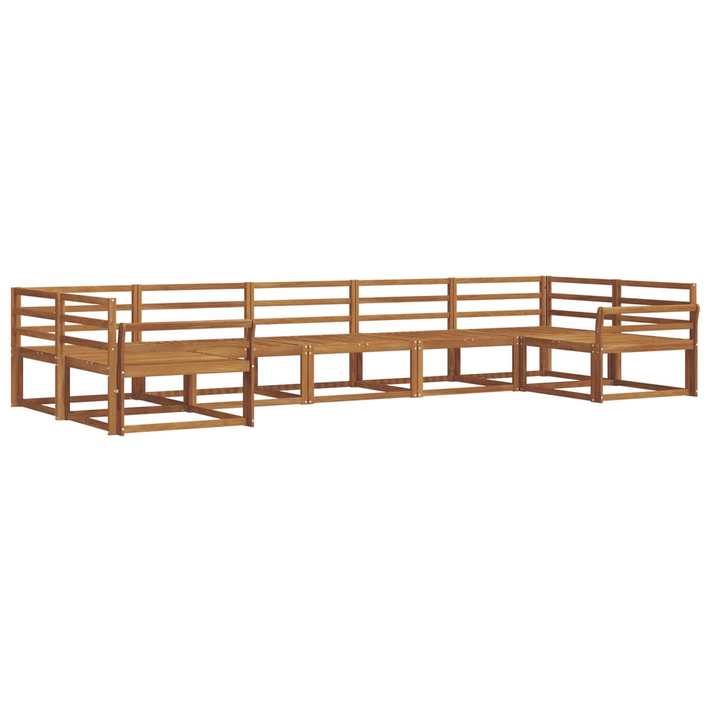 Outdoor Sofa Set 7 pcs Natural Solid Acacia Wood