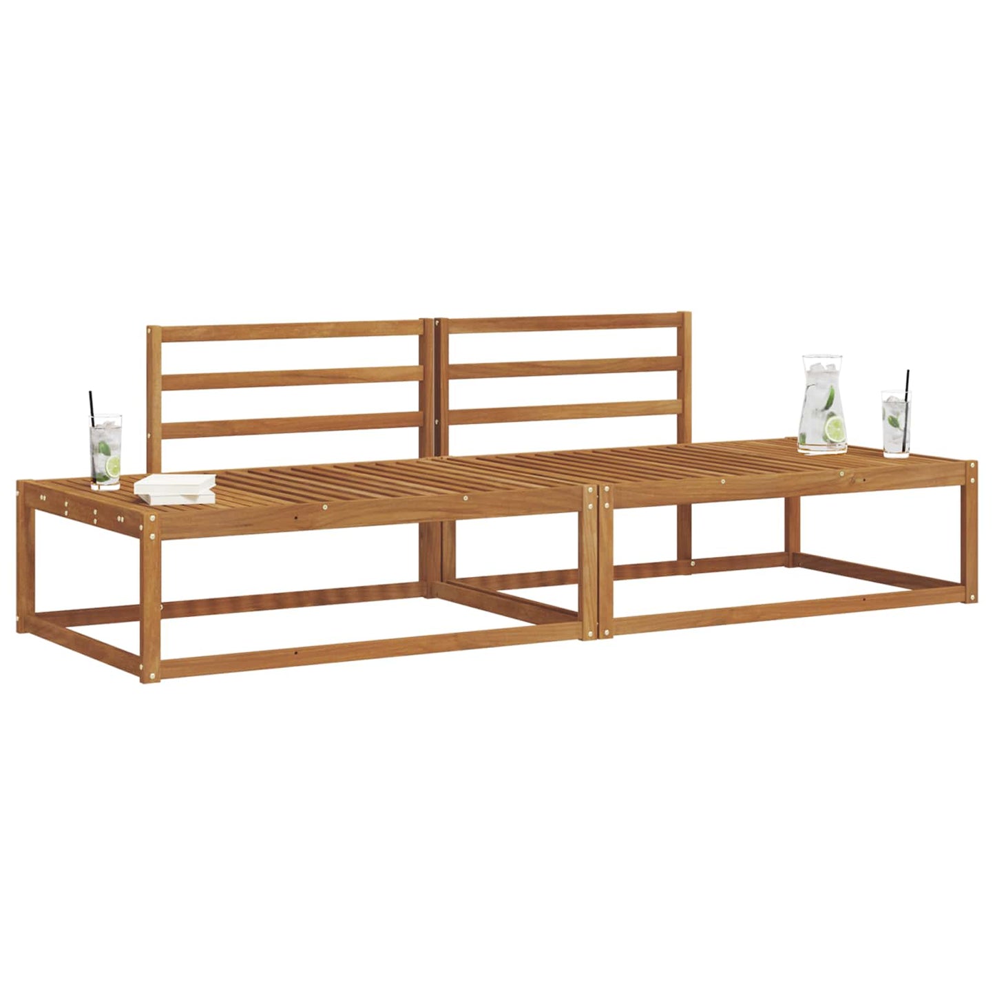Outdoor Sofa Set Natural Solid Acacia Wood