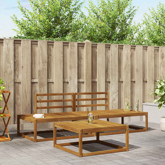 Outdoor Sofa Set Natural Solid Acacia Wood