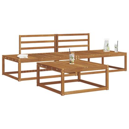 Outdoor Sofa Set Natural Solid Acacia Wood