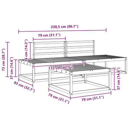 Outdoor Sofa Set Natural Solid Acacia Wood