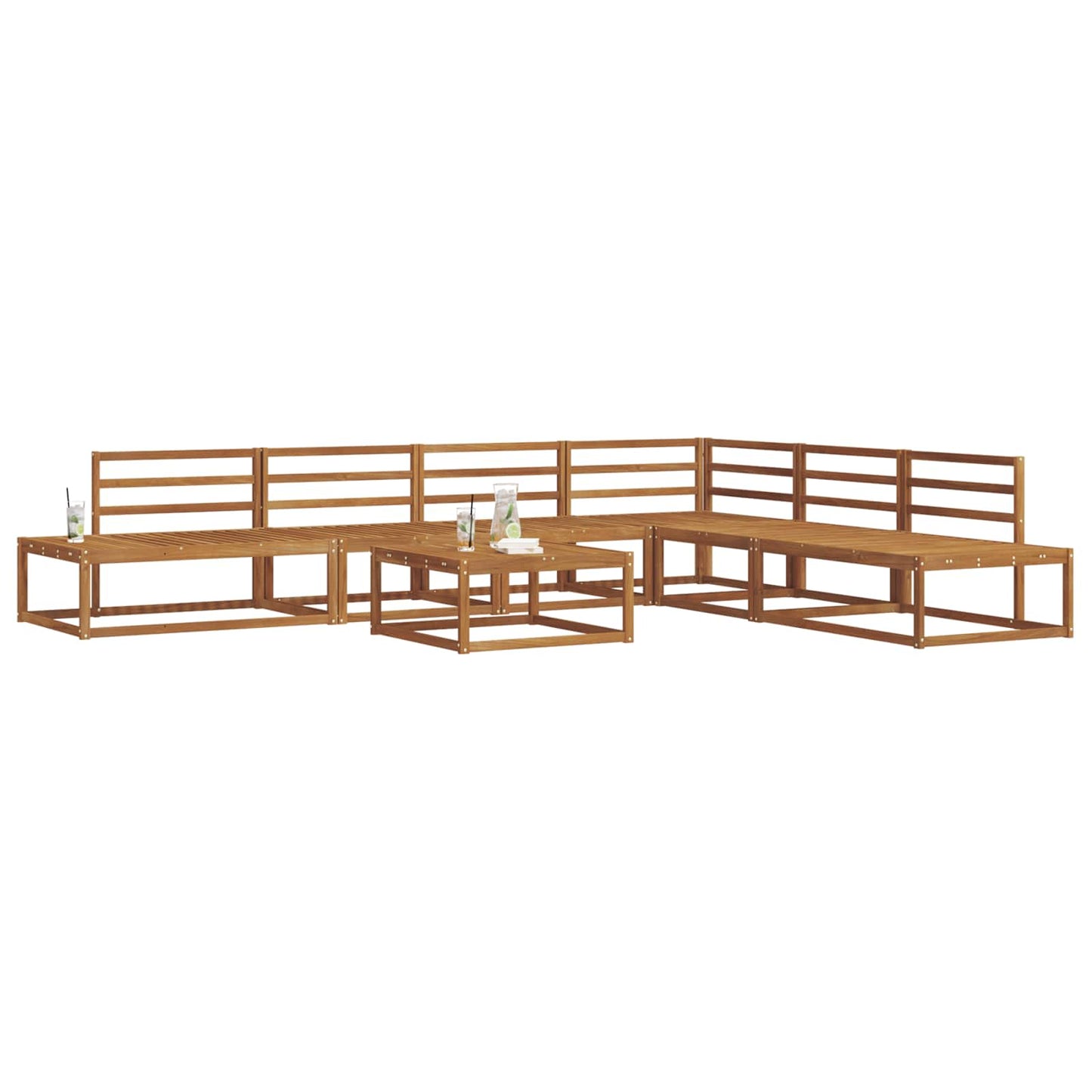 Outdoor Sofa Set Natural Solid Acacia Wood