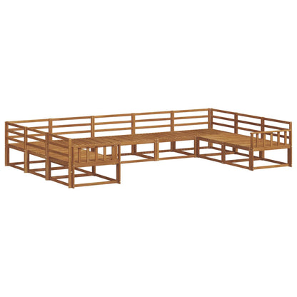 Outdoor Sofa Set 9 pcs Natural Solid Acacia Wood