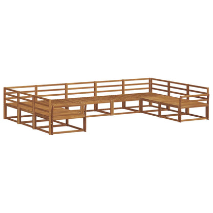Outdoor Sofa Set 9 pcs Natural Solid Acacia Wood
