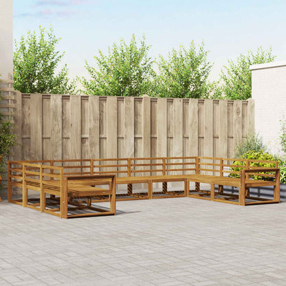 Outdoor Sofa Set 9 pcs Natural Solid Acacia Wood