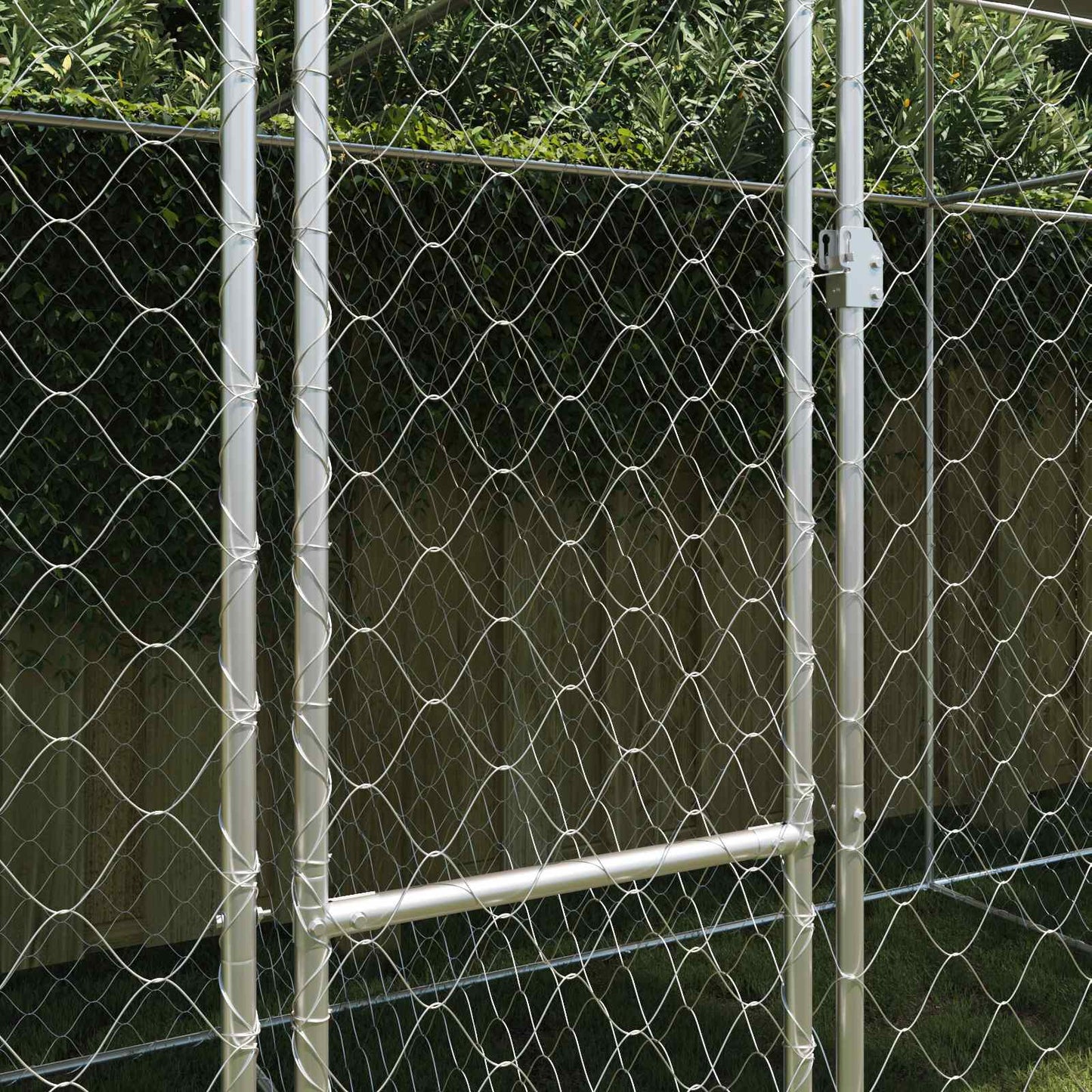 Dog Cage with Roof Silver 600 x 200 x 256 cm Steel and PE