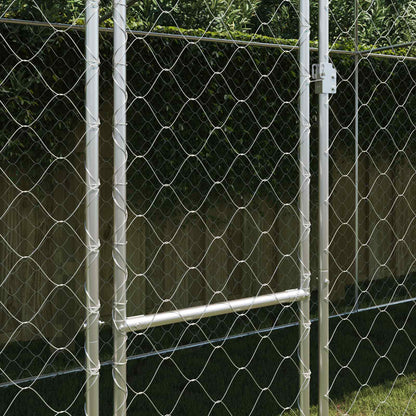 Dog Cage with Roof Silver 800 x 200 x 256 cm Steel and PE