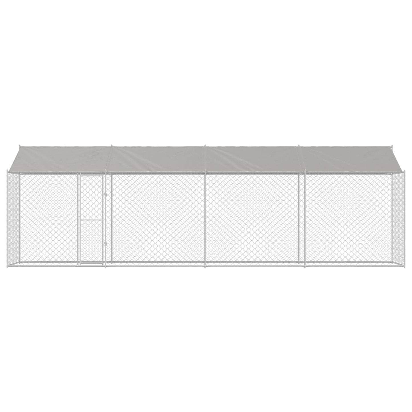 Dog Cage with Roof Silver 800 x 200 x 256 cm Steel and PE