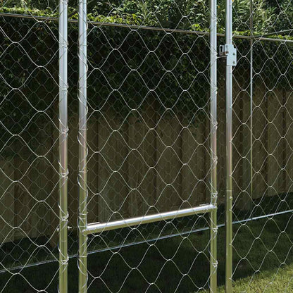 Dog Cage with Roof Silver 800 x 200 x 256 cm Steel and PE