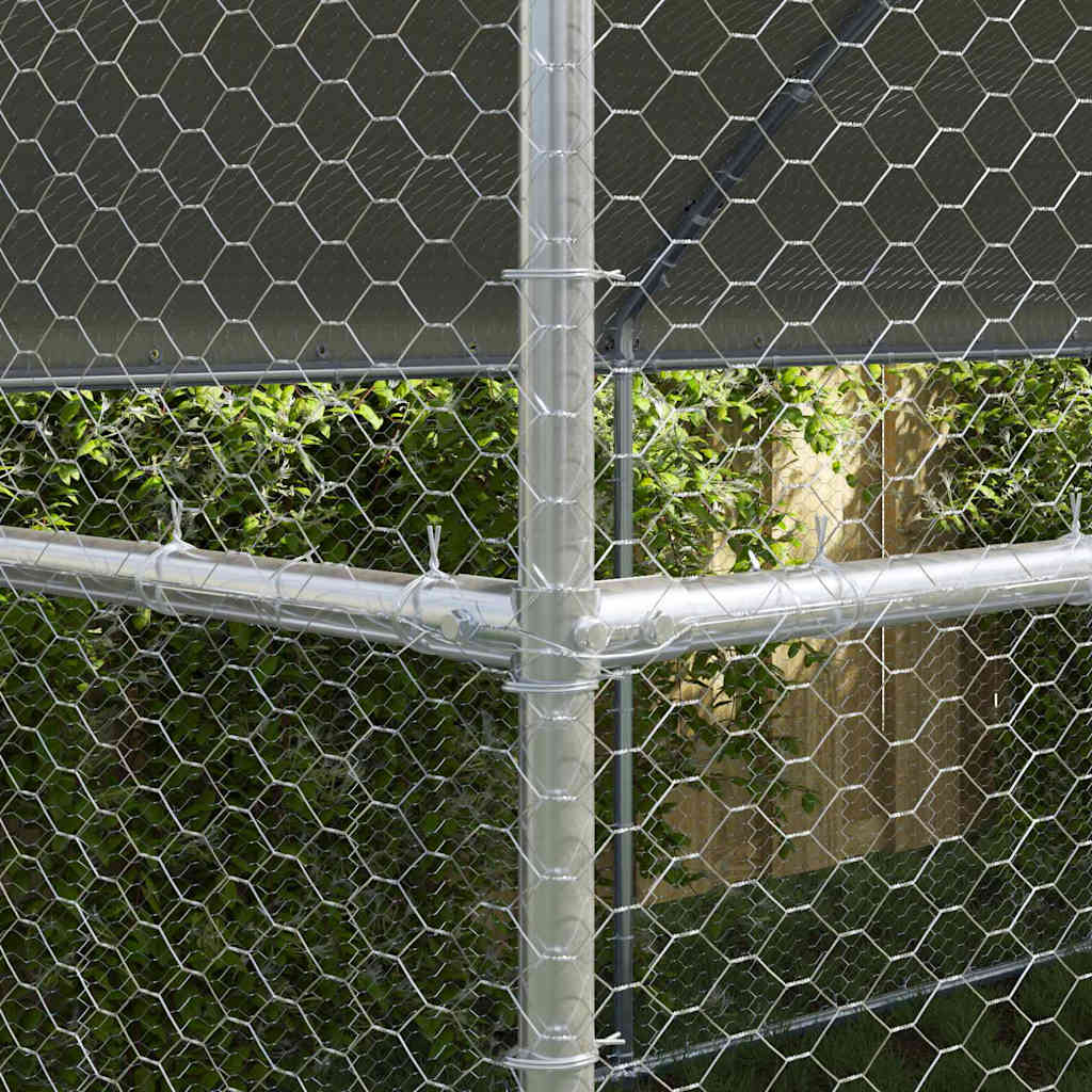 Chicken Cage 2 pcs Silver 400 x 200 x 200 cm Galvanised Steel