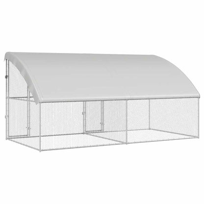 Chicken Cage 2 pcs Silver 400 x 200 x 200 cm Galvanised Steel