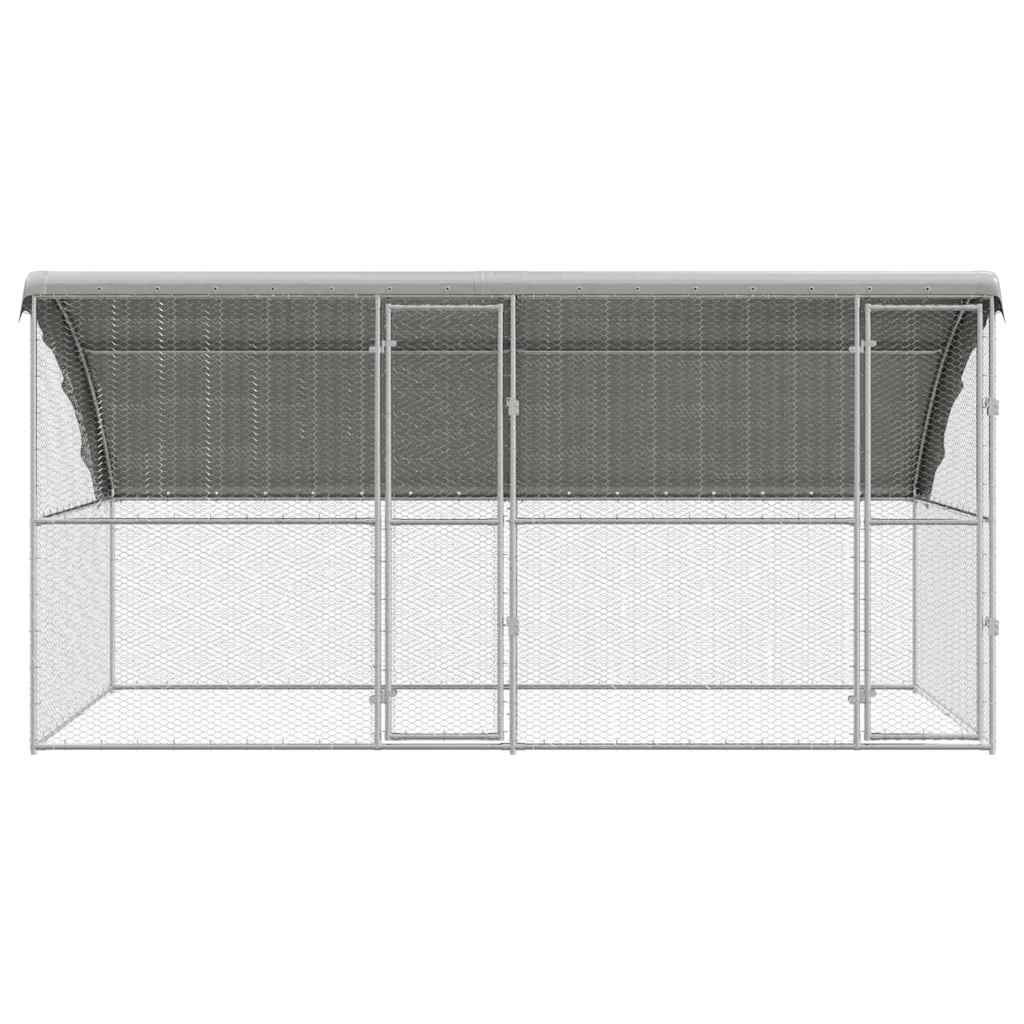 Chicken Cage 2 pcs Silver 400 x 200 x 200 cm Galvanised Steel