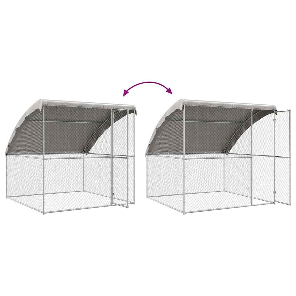Chicken Cage 2 pcs Silver 400 x 200 x 200 cm Galvanised Steel