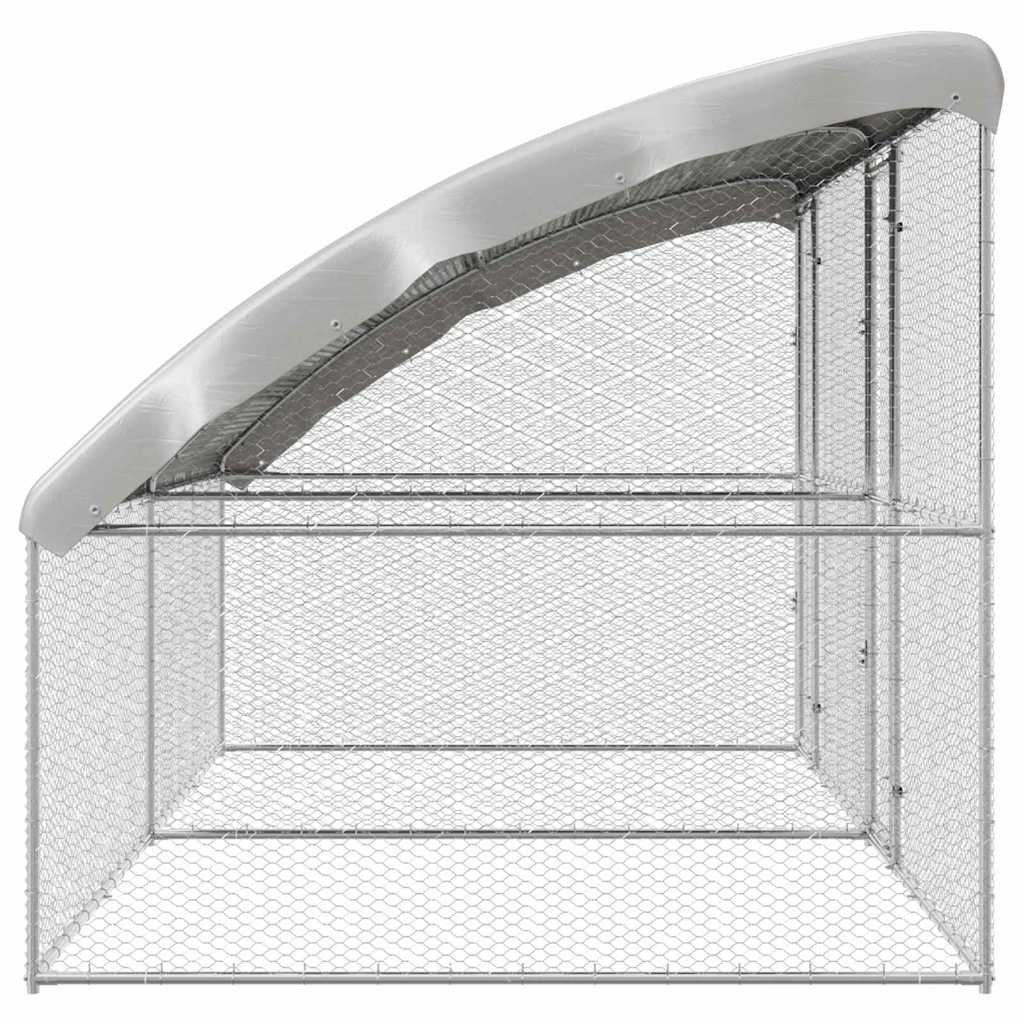 Chicken Cage 2 pcs Silver 400 x 200 x 200 cm Galvanised Steel