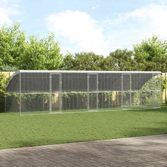 Chicken Cage 4 pcs Silver 800 x 200 x 198.5 cm Galvanised Steel