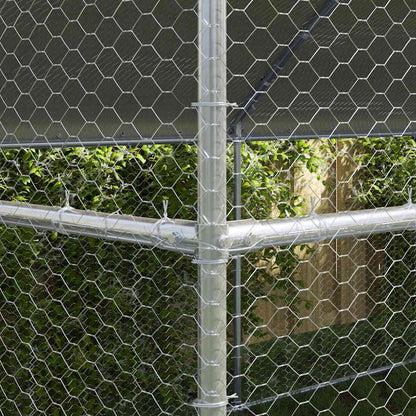 Chicken Cage 4 pcs Silver 800 x 200 x 198.5 cm Galvanised Steel