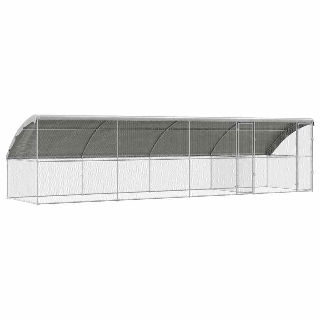Chicken Cage 4 pcs Silver 800 x 200 x 198.5 cm Galvanised Steel