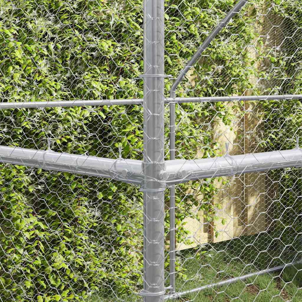 Chicken Cage 4 pcs Silver 800 x 200 x 200 cm Steel and PE