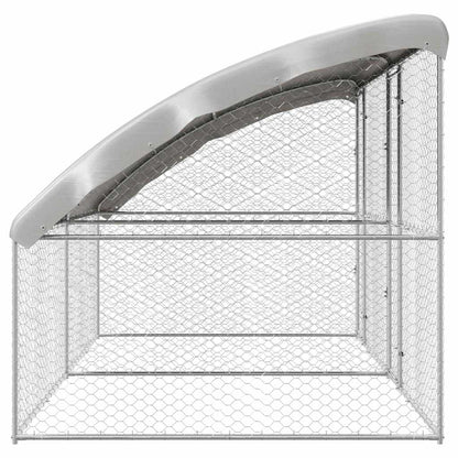 Dog Kennel 2 pcs Silver 4 x 2 x 2 m Galvanised steel