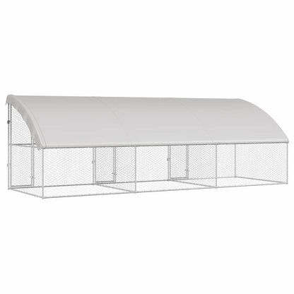 Dog Kennel 3 pcs Silver 6 x 2 x 2 m Galvanised steel