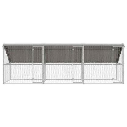 Dog Kennel 3 pcs Silver 6 x 2 x 2 m Galvanised steel
