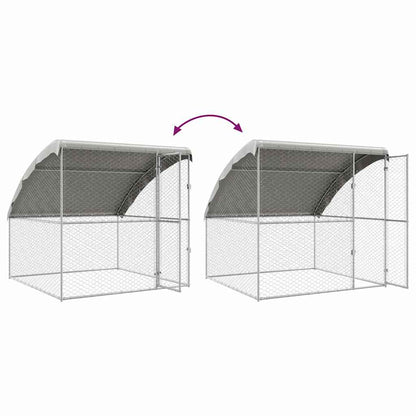 Dog Kennel 3 pcs Silver 6 x 2 x 2 m Galvanised steel