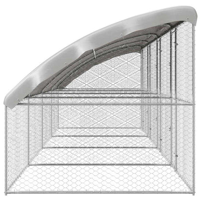 Dog Kennel 4 pcs Silver 8 x 2 x 2 m Galvanised steel