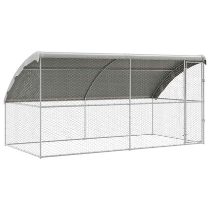 Dog Kennel 2 pcs Silver 4 x 2 x 2 m Galvanised steel