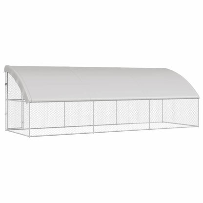 Dog Kennel 3 pcs Silver 6 x 2 x 2 m Galvanised steel