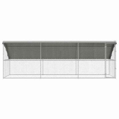 Dog Kennel 3 pcs Silver 6 x 2 x 2 m Galvanised steel