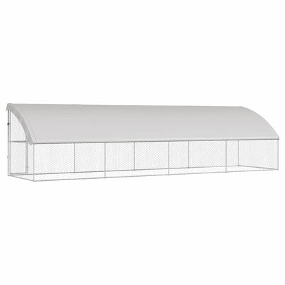 Dog Kennel 4 pcs Silver 8 x 2 x 2 m Galvanised steel