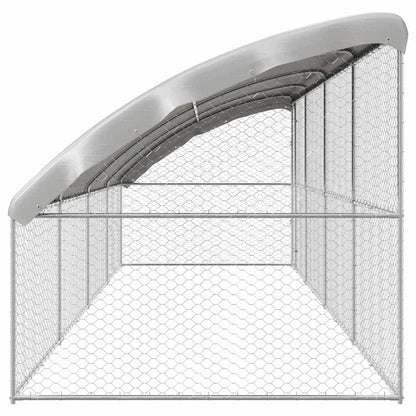 Dog Kennel 4 pcs Silver 8 x 2 x 2 m Galvanised steel