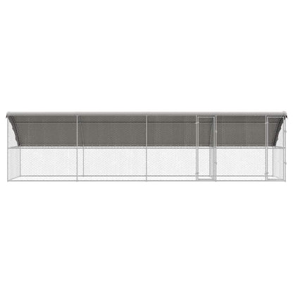 Dog Kennel 4 pcs Silver 8 x 2 x 2 m Galvanised steel