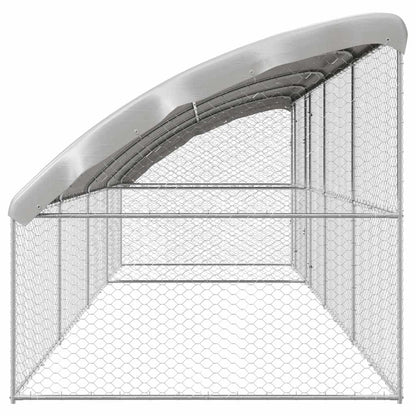 Dog Kennel 4 pcs Silver 8 x 2 x 2 m Galvanised steel