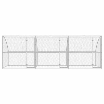 Dog Kennel 3 pcs Silver 6 x 2 x 2 m Galvanised steel