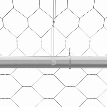 Dog Kennel 2 pcs Silver 4 x 2 x 2 m Galvanised steel