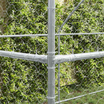 Dog Kennel 2 pcs Silver 4 x 2 x 2 m Galvanised steel