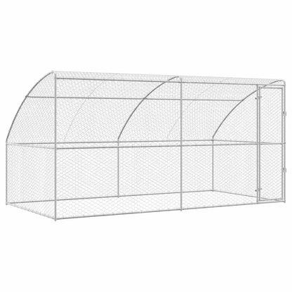 Dog Kennel 2 pcs Silver 4 x 2 x 2 m Galvanised steel