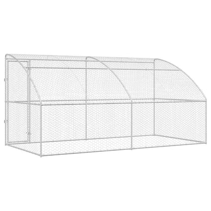 Dog Kennel 2 pcs Silver 4 x 2 x 2 m Galvanised steel