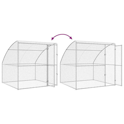 Dog Kennel 2 pcs Silver 4 x 2 x 2 m Galvanised steel