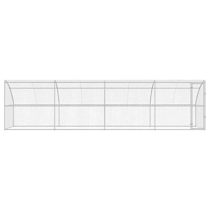 Dog Kennel 4 pcs Silver 8 x 2 x 2 m Galvanised steel