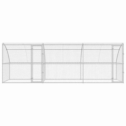 Dog Kennel 3 pcs Silver 6 x 2 x 2 m Galvanised steel