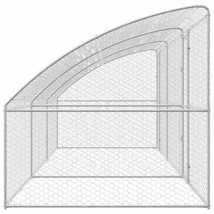 Dog Kennel 3 pcs Silver 6 x 2 x 2 m Galvanised steel