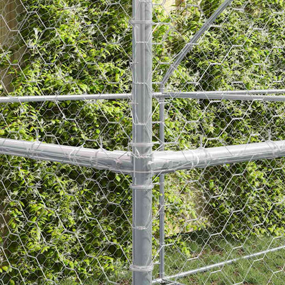 Dog Kennel 4 pcs Silver 8 x 2 x 2 m Galvanised steel